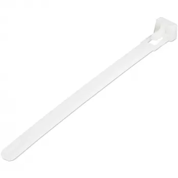 StarTech.com 5 inch(12cm) Reusable Cable Ties - 1/4 inch(7mm) wide, 1-1/8 inch(30mm) Bundle Dia. 50lb(22kg) Tensile Strength, Releasable Nylon Ties, Indoor/Outdoor, 94V-2/UL Listed, 100 Pack - White