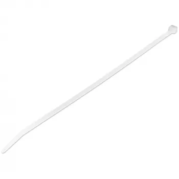 StarTech.com 10 inch(25cm) Cable Ties - 1/8 inch(4mm) wide, 2-5/8 inch(68mm) Bundle Diameter, 50lb(22kg) Tensile Strength, Nylon Self Locking Zip Ties w/ Curved Tip - 94V-2/UL Listed, 100 Pack - White