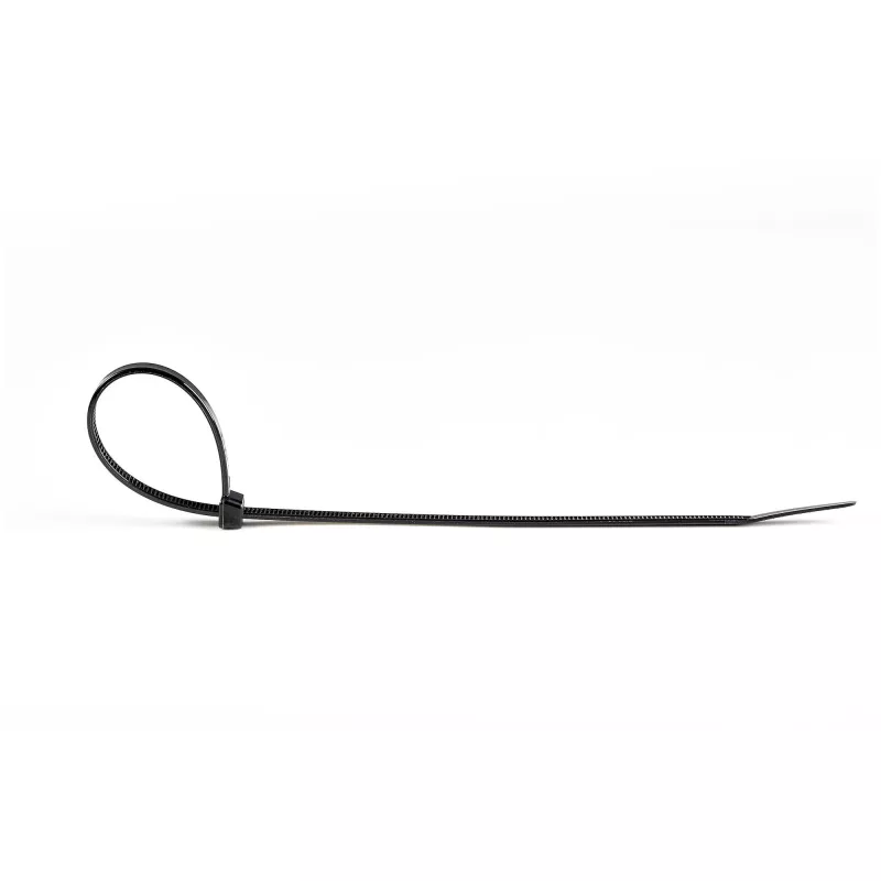 StarTech.com 8 inch(20cm) Cable Ties - 1/8 inch(4mm) wide, 2-1/8 inch(55mm) Bundle Diameter, 50lb(22kg) Tensile Strength, Nylon Self Locking Zip Ties w/ Curved Tip - 94V-2/UL Listed, 1000 Pack - Black