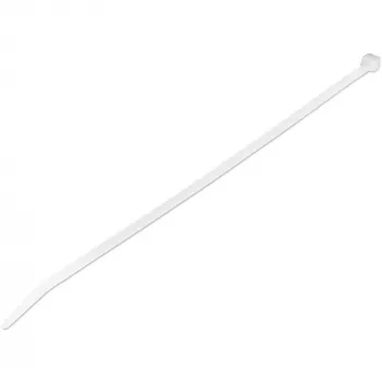 StarTech.com 10 inch(25cm) Cable Ties - 1/8 inch(4mm) wide, 2-5/8 inch(68mm) Bundle Diameter, 50lb(22kg) Tensile Strength, Nylon Self Locking Zip Ties w/Curved Tip, 94V-2/UL Listed, 1000 Pack - White
