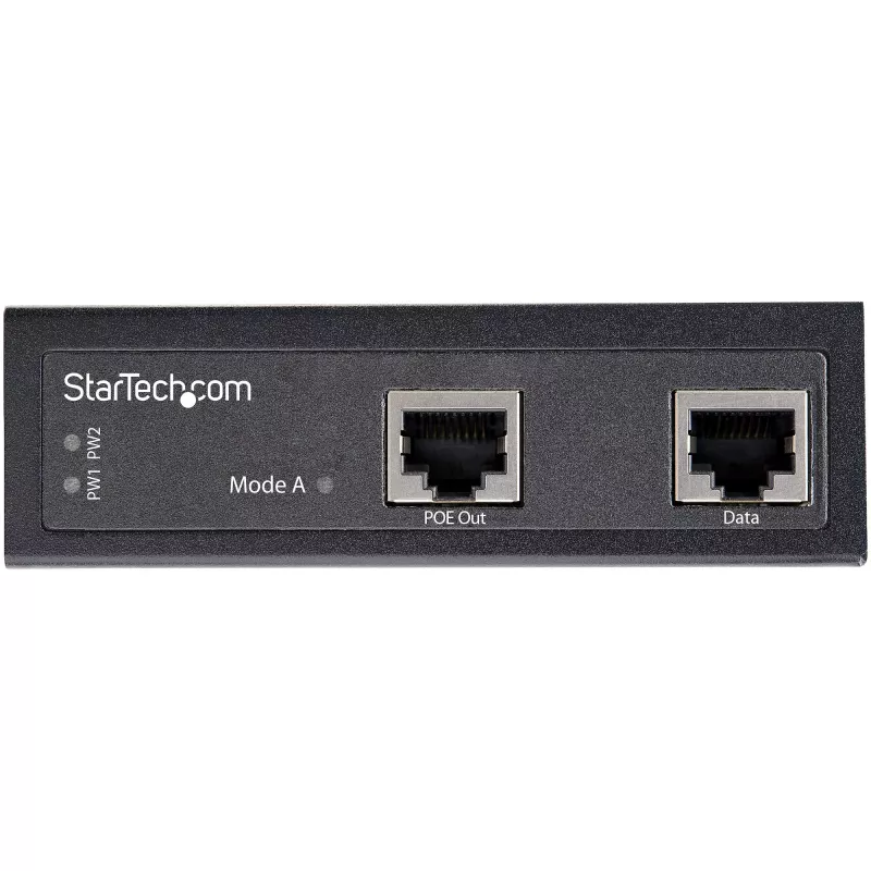 StarTech.com Industrial Gigabit Ethernet PoE Injector - 30W 802.3at PoE+ Midspan 48V-56VDC DIN Rail Power Over Ethernet Injector Adapter - -40C to +75C Cameras/Sensors/WiFi Access