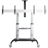 StarTech.com Dual TV Cart for 37-60in VESA TVs up to 110lb/50kg each - Height Adjustable TV Mount, Mobile Display Cart w/ Equipment Shelves - Rolling TV Cart on Wheels - Rolling TV Stand