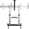 StarTech.com Dual TV Cart for 37-60in VESA TVs up to 110lb/50kg each - Height Adjustable TV Mount, Mobile Display Cart w/ Equipment Shelves - Rolling TV Cart on Wheels - Rolling TV Stand