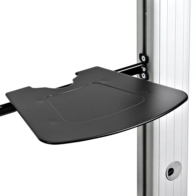 StarTech.com Dual TV Cart for 37-60in VESA TVs up to 110lb/50kg each - Height Adjustable TV Mount, Mobile Display Cart w/ Equipment Shelves - Rolling TV Cart on Wheels - Rolling TV Stand
