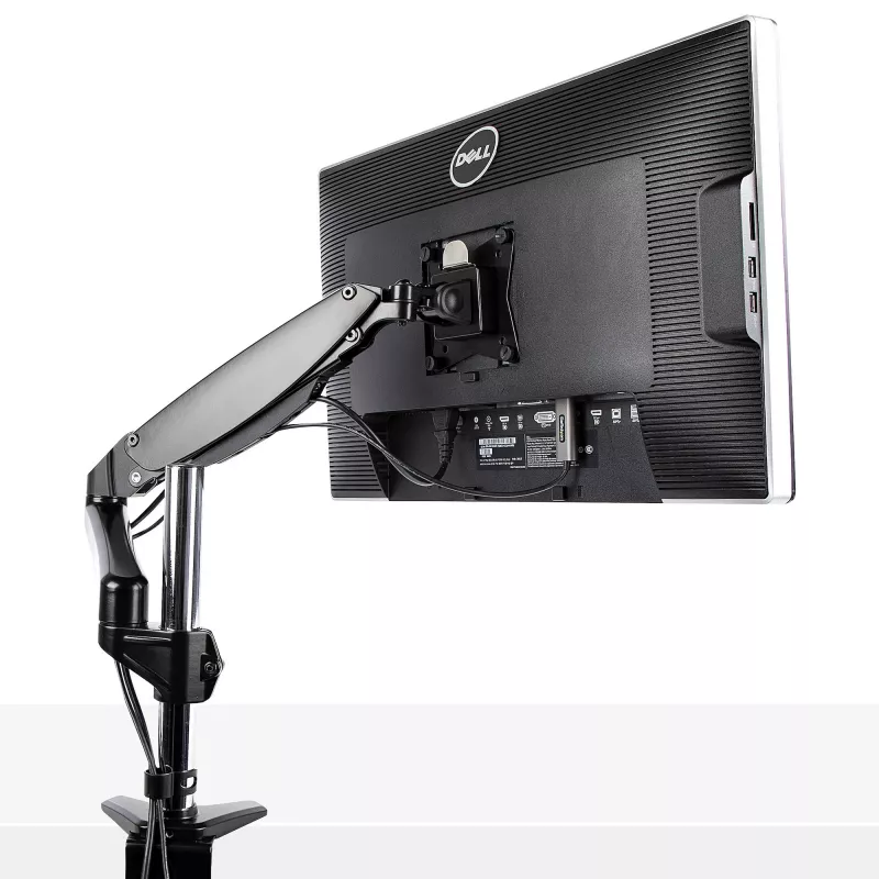 StarTech.com Desk Mount Monitor Arm for Single VESA Display up to 32 inch or 49 inch Ultrawide 8kg/17.6lb - Full Motion Articulating & Height Adjustable - C-Clamp, Grommet - Single Monitor Arm