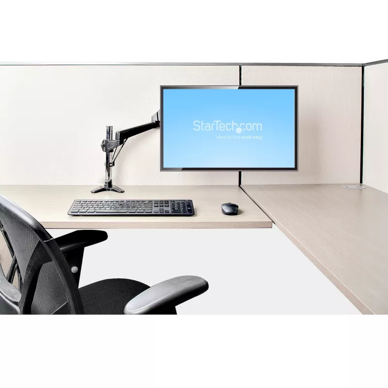 StarTech.com Desk Mount Monitor Arm for Single VESA Display up to 32 inch or 49 inch Ultrawide 8kg/17.6lb - Full Motion Articulating & Height Adjustable - C-Clamp, Grommet - Single Monitor Arm