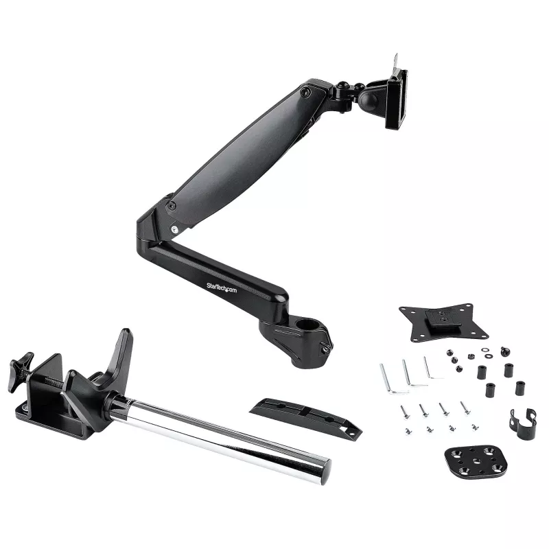 StarTech.com Desk Mount Monitor Arm for Single VESA Display up to 32 inch or 49 inch Ultrawide 8kg/17.6lb - Full Motion Articulating & Height Adjustable - C-Clamp, Grommet - Single Monitor Arm