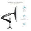 StarTech.com Desk Mount Monitor Arm for Single VESA Display up to 32 inch or 49 inch Ultrawide 8kg/17.6lb - Full Motion Articulating & Height Adjustable - C-Clamp, Grommet - Single Monitor Arm