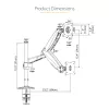 StarTech.com Desk Mount Monitor Arm for Single VESA Display up to 32 inch or 49 inch Ultrawide 8kg/17.6lb - Full Motion Articulating & Height Adjustable - C-Clamp, Grommet - Single Monitor Arm