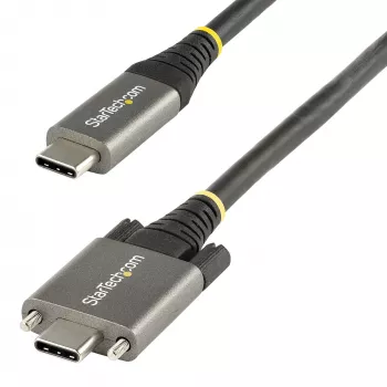 StarTech.com 20 inch (50cm) Side Screw Locking USB C Cable 10Gbps - USB 3.1/3.2 Gen 2 Type-C Cable - 100W (5A) Power Delivery Charging, DP Alt Mode - Dual Screw Lock - USB-C Cord Charge/Sync