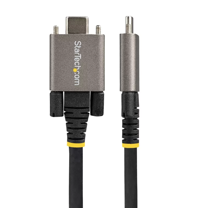 StarTech.com 20 inch (50cm) Side Screw Locking USB C Cable 10Gbps - USB 3.1/3.2 Gen 2 Type-C Cable - 100W (5A) Power Delivery Charging, DP Alt Mode - Dual Screw Lock - USB-C Cord Charge/Sync