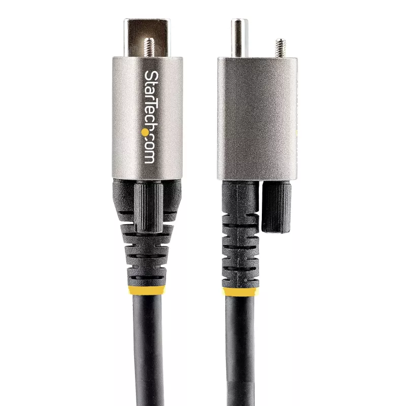 StarTech.com 20 inch (50cm) Top Screw Locking USB C Cable 10Gbps - USB 3.1/3.2 Gen 2 Type-C Cable - 100W (5A) Power Delivery Charging, DP Alt Mode - Single Screw Lock, USB-C Cord Charge/Sync