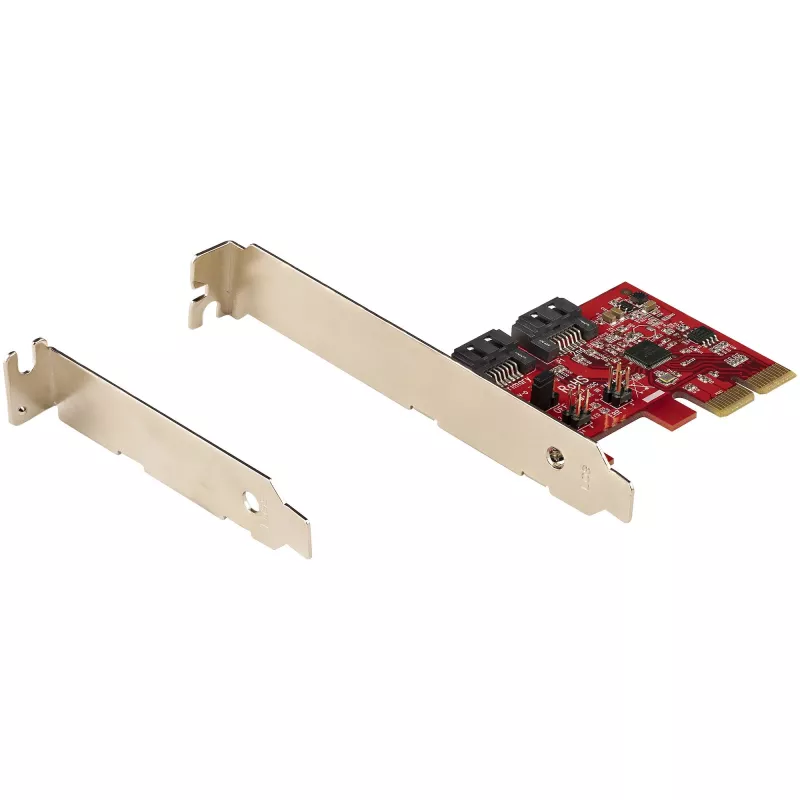 StarTech.com SATA PCIe Card - 2 Port PCIe SATA Expansion Card - 6Gbps - Full/Low Profile - PCI Express to SATA Adapter/Controller - ASM1062R SATA RAID - PCIe to SATA Converter