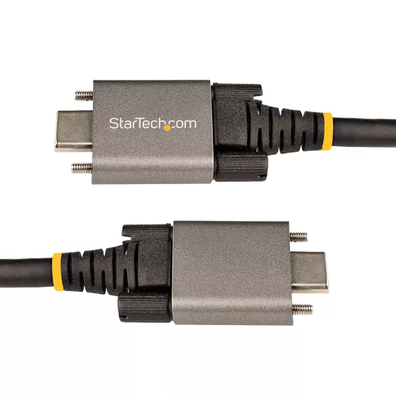 StarTech.com 3ft (1m) Side Screw Locking USB C Cable 10Gbps - USB-IF Certified USB-C Cable - USB 3.1/3.2 Gen 2 Type-C Cable - 100W (5A) Power Delivery Charging, DP Alt Mode - Dual Screw Lock - USB-C Cord Charge/Sync