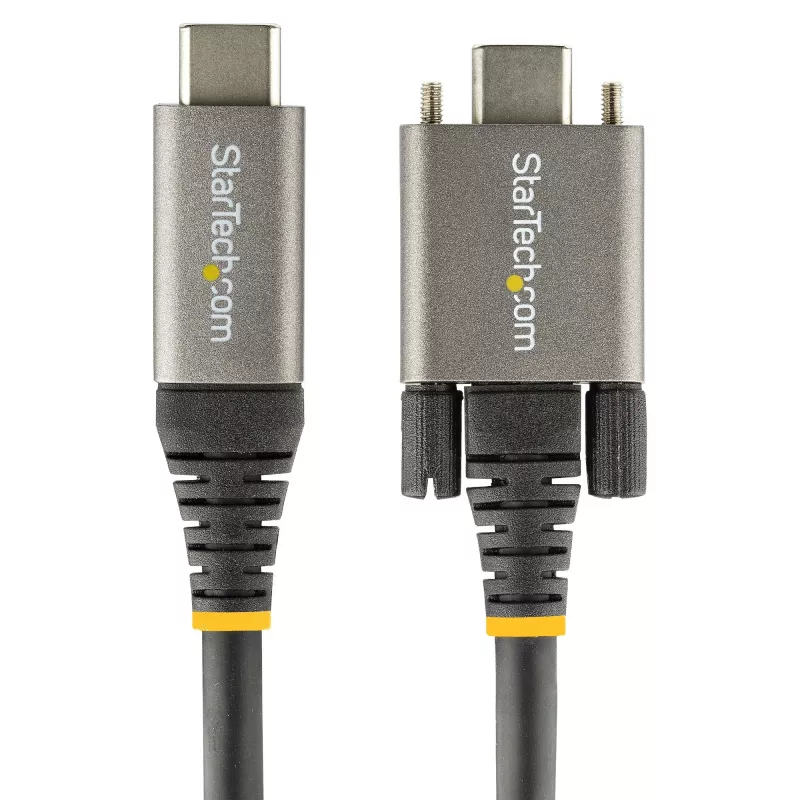 StarTech.com 3ft (1m) Side Screw Locking USB C Cable 10Gbps - USB-IF Certified USB-C Cable - USB 3.1/3.2 Gen 2 Type-C Cable - 100W (5A) Power Delivery Charging, DP Alt Mode - Dual Screw Lock - USB-C Cord Charge/Sync