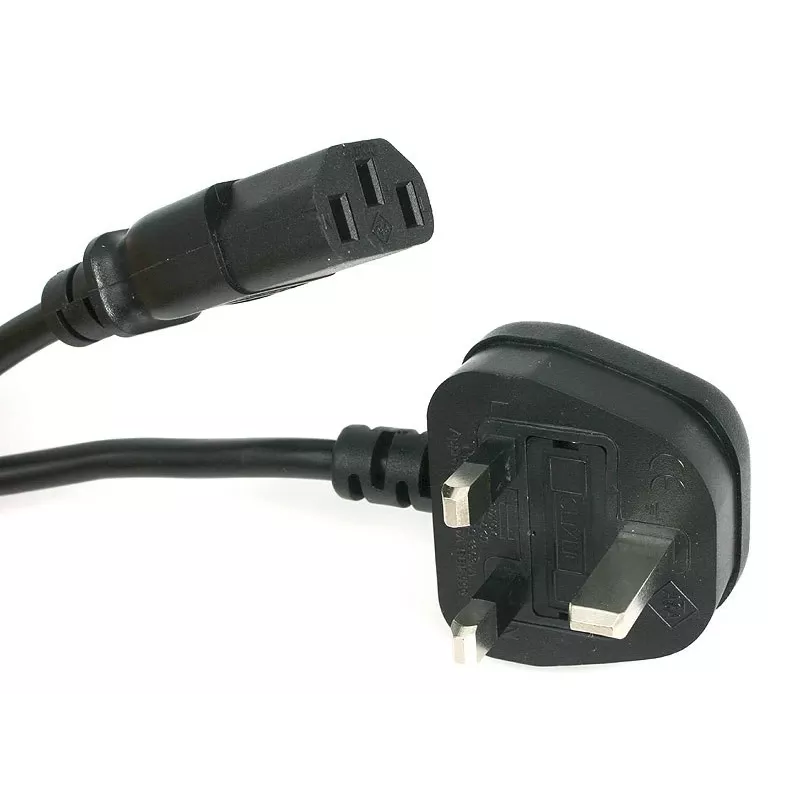 StarTech.com 3ft (1m) UK Computer Power Cable, BS 1363 to C13, 18AWG, 10A 250V, Replacement AC Power Cord, Kettle Lead / UK Power Cord, PC Power Supply Cable, TV Power Cable