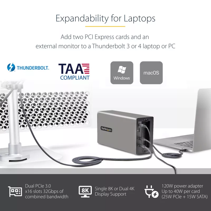 StarTech.com Dual-Slot Thunderbolt 3 PCIe Expansion Chassis