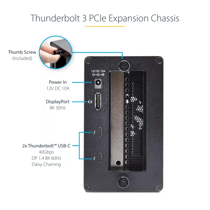 StarTech.com Dual-Slot Thunderbolt 3 PCIe Expansion Chassis