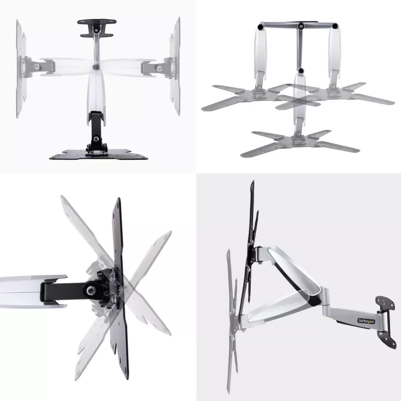 StarTech.com VESA TV Wall Mount, Adjustable Full Motion TV Wall Mount For 23 inch-55 inch Displays, Slim TV Mounting Bracket Supports 66lb (30kg), Extendable/Tilting/Swivel TV Wall Mount