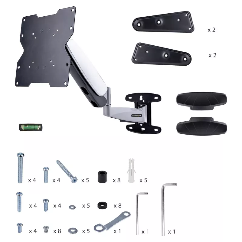 StarTech.com VESA TV Wall Mount, Adjustable Full Motion TV Wall Mount For 23 inch-55 inch Displays, Slim TV Mounting Bracket Supports 66lb (30kg), Extendable/Tilting/Swivel TV Wall Mount