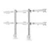 StarTech.com Six-Monitor Desk Mount with Crossbar, Up To 32-inch Computer Screens, Max 17.6lb (8kg) each, Dual Column, C-clamp/Grommet, Height Adjustable