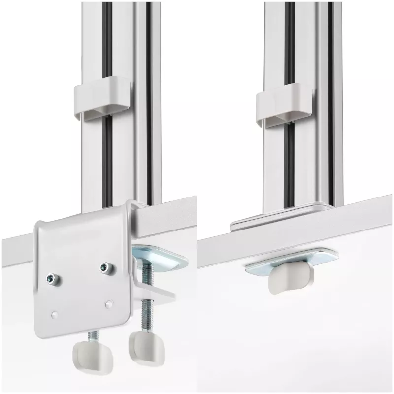 StarTech.com Six-Monitor Desk Mount with Crossbar, Up To 32-inch Computer Screens, Max 17.6lb (8kg) each, Dual Column, C-clamp/Grommet, Height Adjustable