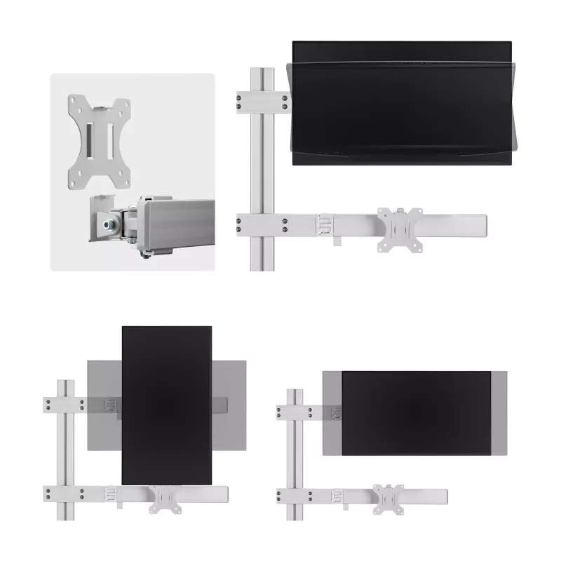 StarTech.com Six-Monitor Desk Mount with Crossbar, Up To 32-inch Computer Screens, Max 17.6lb (8kg) each, Dual Column, C-clamp/Grommet, Height Adjustable