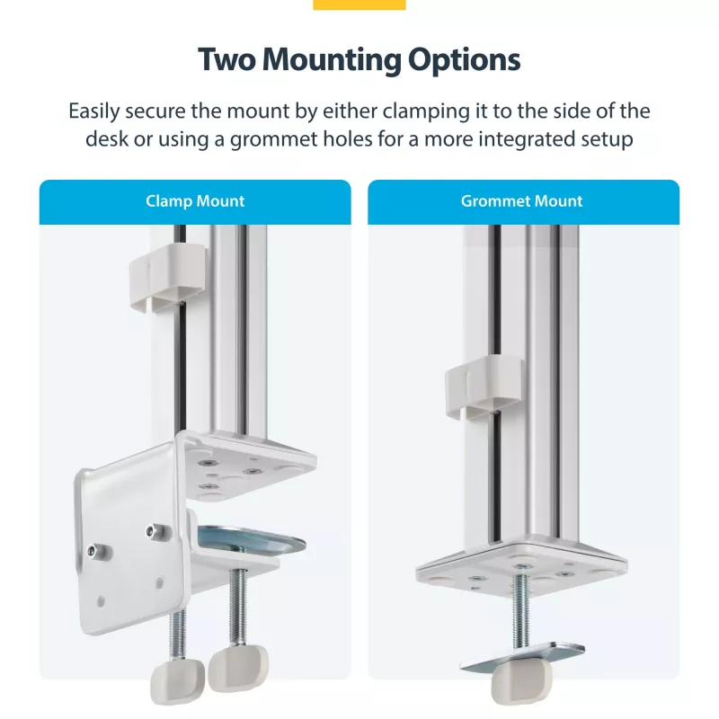 StarTech.com Six-Monitor Desk Mount with Crossbar, Up To 32-inch Computer Screens, Max 17.6lb (8kg) each, Dual Column, C-clamp/Grommet, Height Adjustable