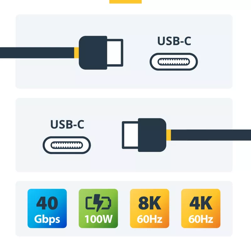 StarTech.com 6ft (2m) Active Thunderbolt 4 Cable, 40Gbps, 100W Power Delivery, 4K/8K Video, Intel-Certified Thunderbolt Cable - Compatible w/ USB4/Thunderbolt 4/ USB 3.2/ USB Type-C/DisplayPort/Thunderbolt 3