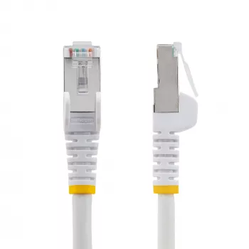 StarTech.com 2m CAT6a Ethernet Cable - White - Low Smoke Zero Halogen (LSZH) - 10GbE 500MHz 100W PoE++ Snagless RJ-45 w/Strain Reliefs S/FTP Network Patch Cord