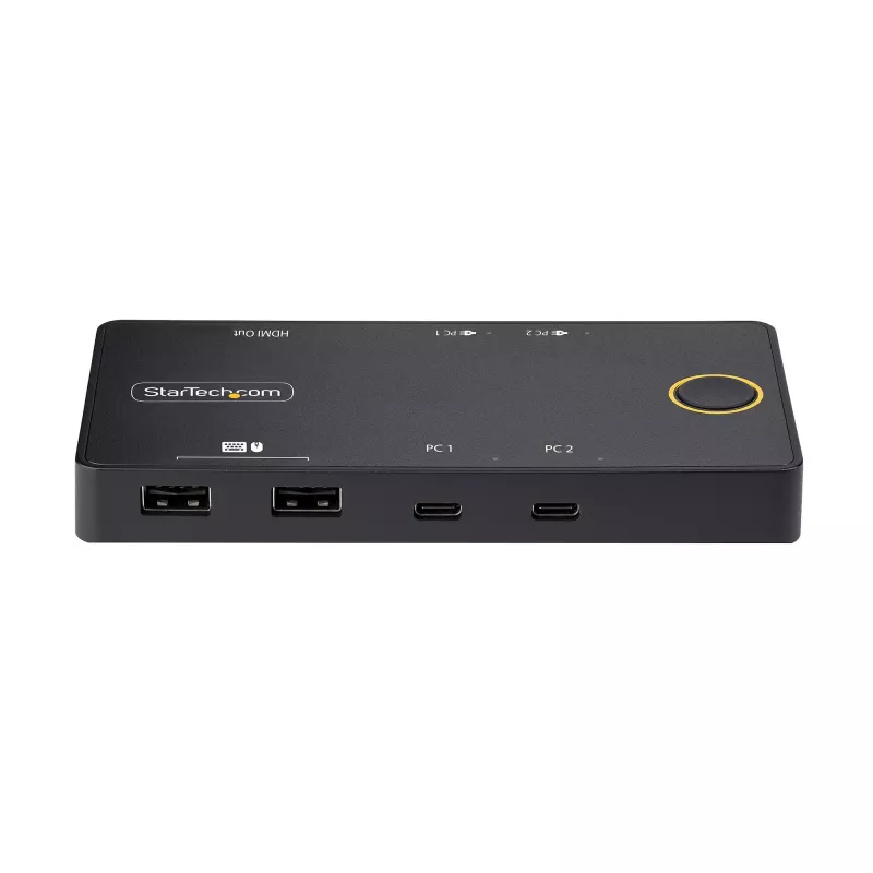 StarTech.com 2-Port USB-C KVM Switch, Single-4K 60Hz HDMI Monitor, Dual-100W Power Delivery Pass-through Ports, Bus Powered, USB Type-C/USB4/Thunderbolt 3/4 Compatible - Small Form Factor