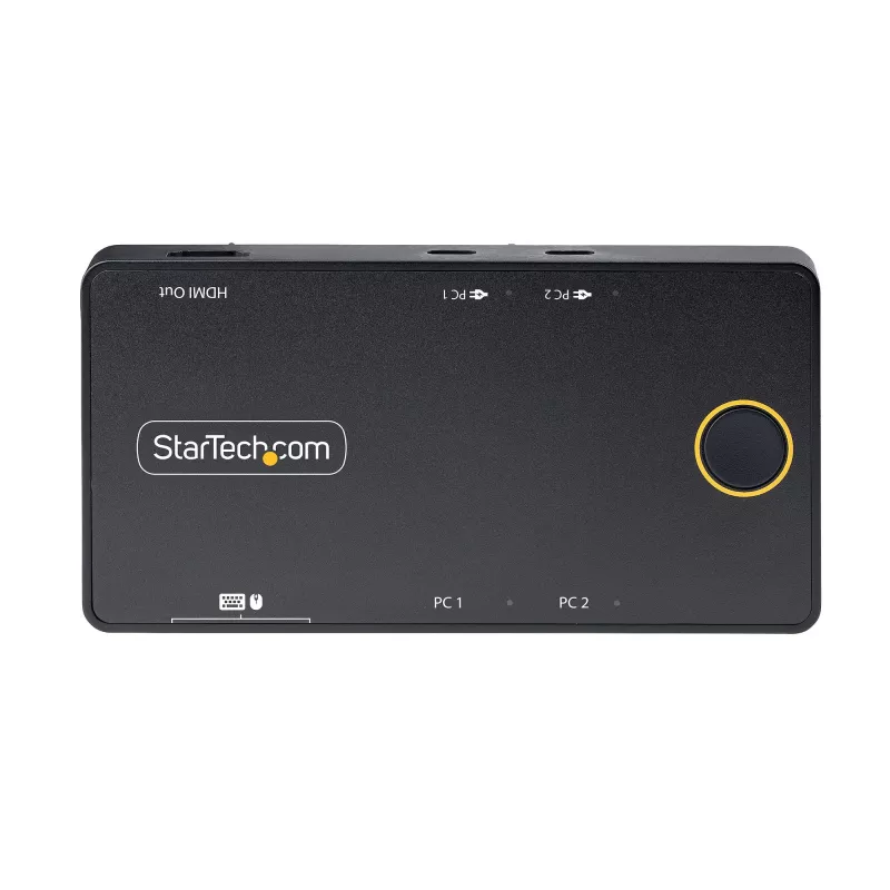 StarTech.com 2-Port USB-C KVM Switch, Single-4K 60Hz HDMI Monitor, Dual-100W Power Delivery Pass-through Ports, Bus Powered, USB Type-C/USB4/Thunderbolt 3/4 Compatible - Small Form Factor