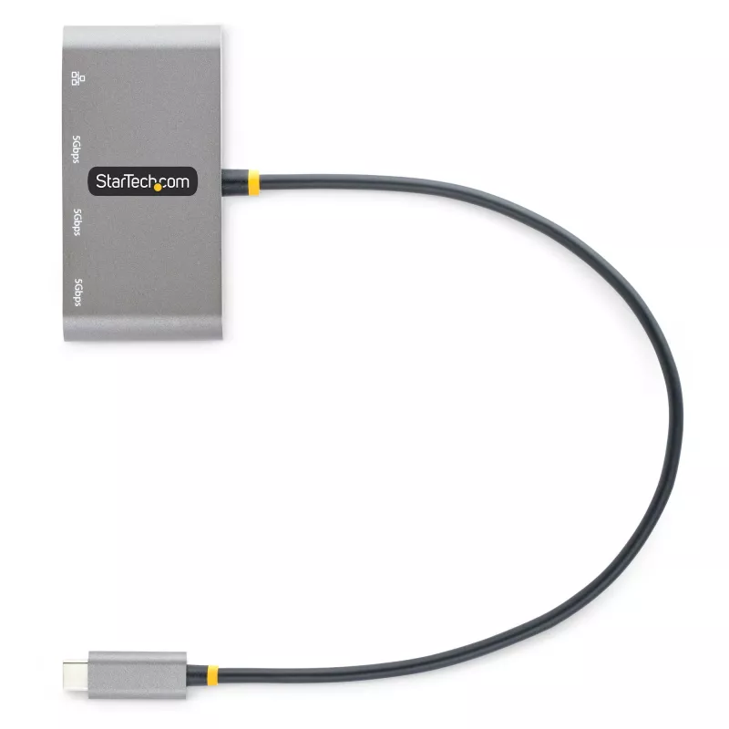 StarTech.com 3-Port USB-C Hub with Ethernet - 3x USB-A - Gigabit Ethernet - USB 3.0 5Gbps - Bus-Powered - 1ft/30cm Long USB Type-C Host Cable - GbE - Portable USB-C to USB-A Hub