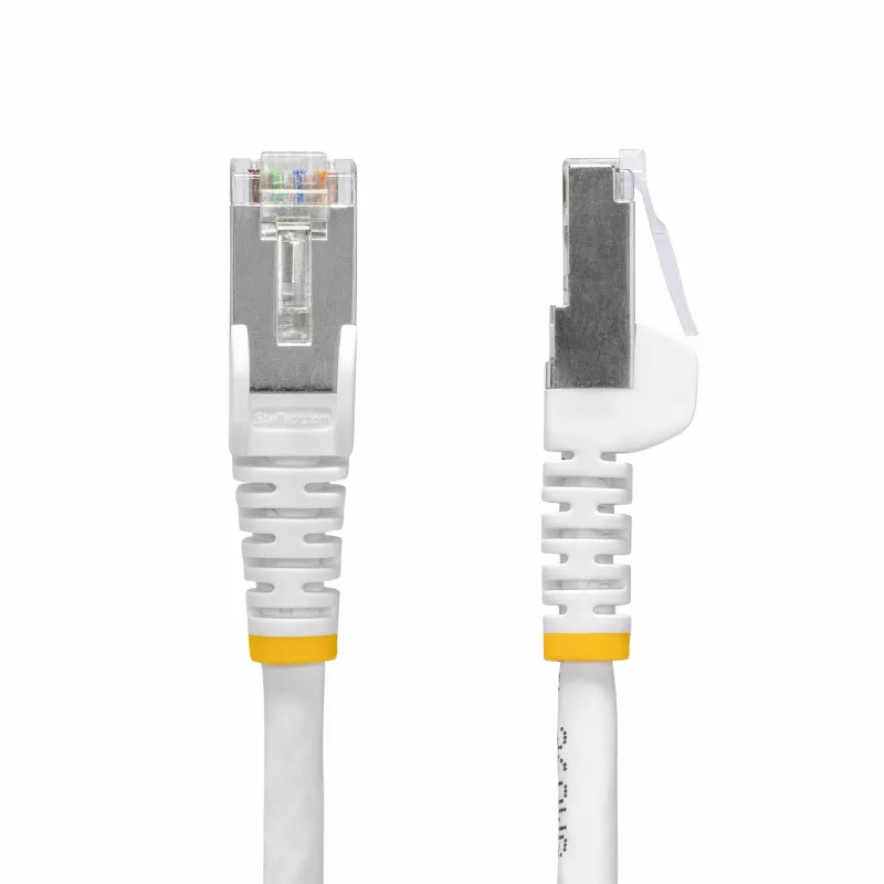 StarTech.com 12m White CAT8 Ethernet Cable, Snagless RJ45, 25G/40G, 2000MHz, 100W PoE++, S/FTP, 26AWG Pure Bare Copper Wire, LSZH, Shielded Network Patch Cord w/Strain Reliefs, Individually Tested