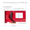 StarTech.com U.3 to PCIe Adapter Card, PCIe 4.0 x4 Adapter For 2.5 inch U.3 NVMe SSDs, SFF-TA-1001 PCI Express Add-in Card for Desktops/Servers, TAA Compliant - OS Independent