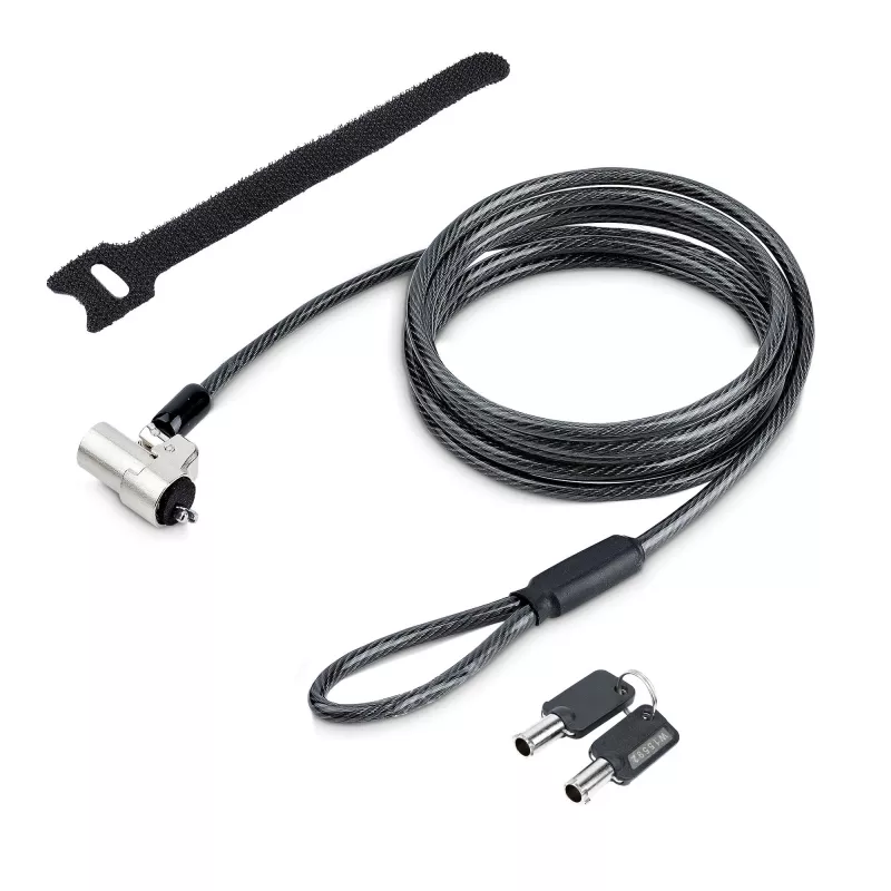 StarTech.com Laptop Cable Lock Compatible With Noble Wedge®; 6Ft (2m), Anti-Theft Keyed Lock, Security Cable for Dell XPS/Latitude/2-in-1 Notebooks, Cut-Resistant, Steel Cable Lock For Laptop