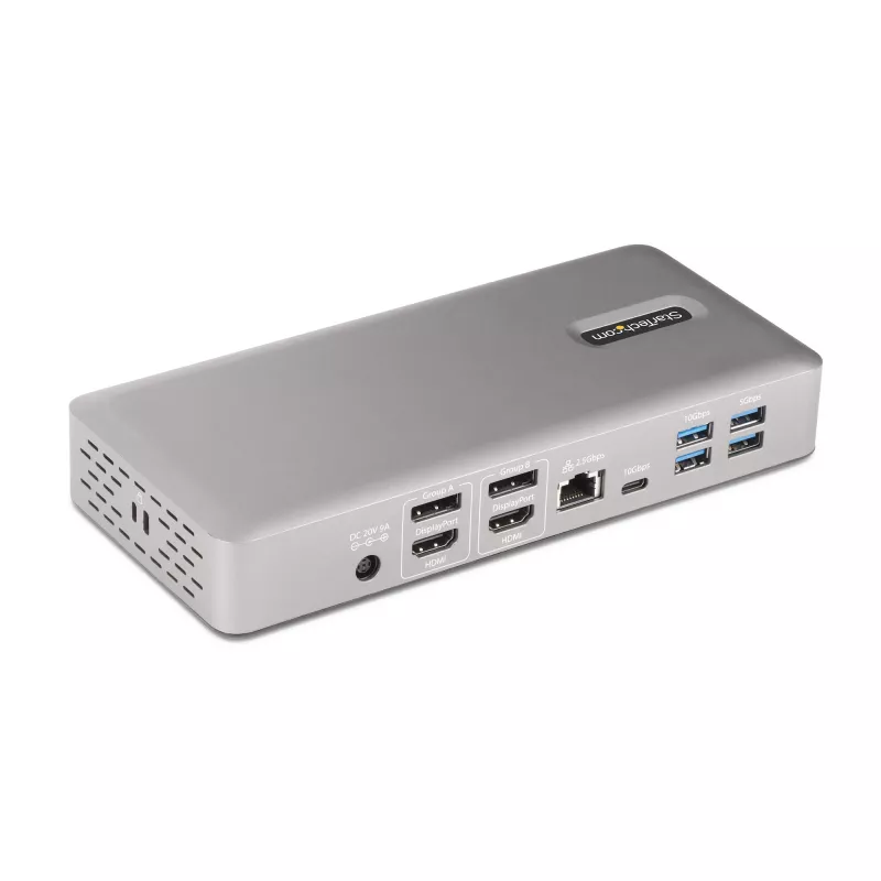 StarTech.com Universal USB4 & Thunderbolt 4 Docking Station, Quad Display on Windows, Dual Display on MacBook, HDMI DP Dock with 98W Laptop Charging