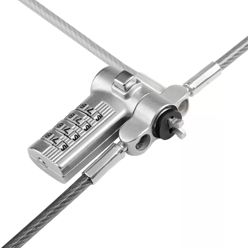 StarTech.com Universal Laptop Lock 6.6ft (2m), Security Cable For Notebook Compatible With Noble Wedge®/Nano/K-Slot; Keyless Combination Locking Cable, Anti-Theft Cut-Resistant Steel Cable