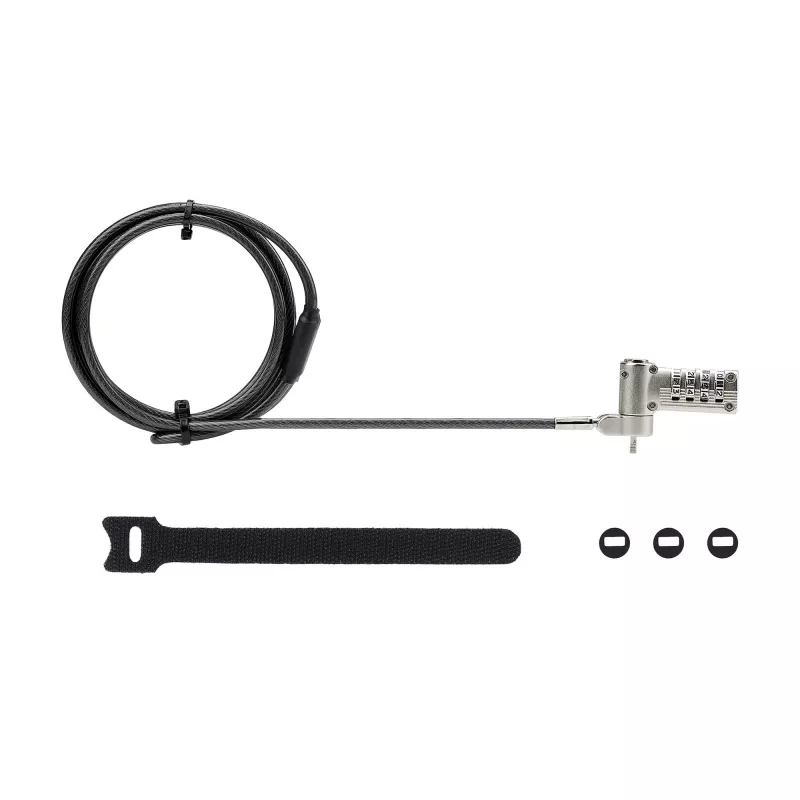 StarTech.com Universal Laptop Lock 6.6ft (2m), Security Cable For Notebook Compatible With Noble Wedge®/Nano/K-Slot; Keyless Combination Locking Cable, Anti-Theft Cut-Resistant Steel Cable