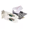 StarTech.com 2-Port Serial PCIe Card, Dual-Port PCI Express to RS232/RS422/RS485 (DB9) Serial Card, Low-Profile Brackets Incl., 16C1050 UART, Windows/Linux, TAA Compliant - Level-4 ESD Protection