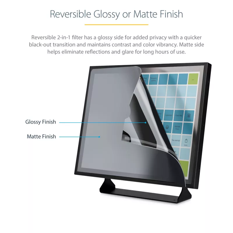 StarTech.com 17-inch 5:4 Computer Monitor Privacy Filter, Anti-Glare Privacy Screen w/51% Blue Light Reduction, Monitor Screen Protector w/+/- 30 Deg. Viewing Angle