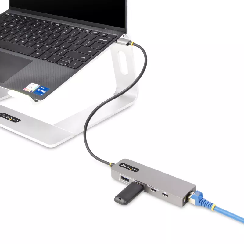 StarTech.com 3-Port USB-C Hub with 2.5 Gbps Ethernet and 100W Power Delivery Pass-Through Port, USB 3.2 10Gbps, 2x USB-A/1x USB-C, Portable USB Type-C Adapter Hub