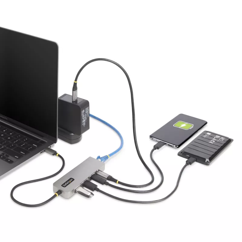 StarTech.com 3-Port USB-C Hub with 2.5 Gbps Ethernet and 100W Power Delivery Pass-Through Port, USB 3.2 10Gbps, 2x USB-A/1x USB-C, Portable USB Type-C Adapter Hub