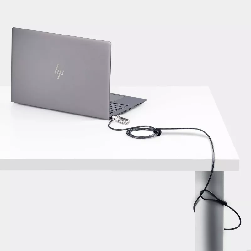 StarTech.com Slim Lock Noble Wedge® Slot Compatible, 5ft (1.5m) Locking Cable, Desk Anti-Theft Security For Laptop/Notebook, Cut-Resistant Steel Cable, Combo Lock
