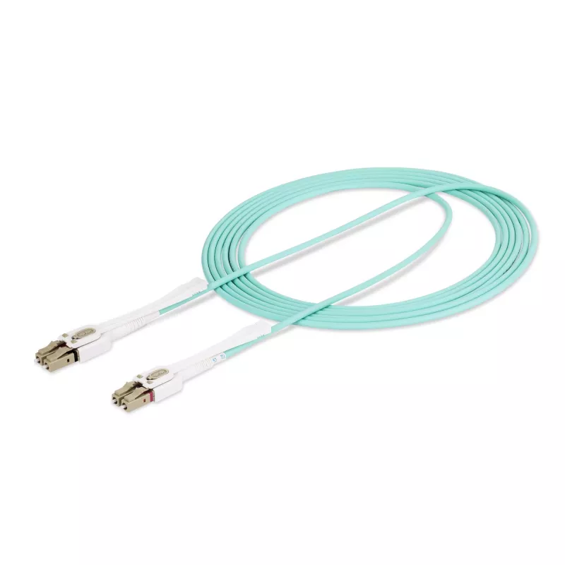 StarTech.com 3m (9.8ft) LC to LC (UPC) OM4 Multimode Fiber Optic Cable w/Push Pull Tabs, 50/125µm, 100G, Bend Insensitive, Low Insertion Loss - LSZH Fiber Jumper Cord