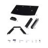 StarTech.com Dual Floating Wall-Mounted AV Shelves, Adjustable Height Shelf For Under TV, Organize A/V Equipment On Black Tempered Glass Shelves