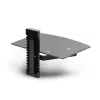 StarTech.com Floating Wall-Mounted AV Shelf, Adjustable Height Shelf For Under TV, Organize A/V Equipment On Black Tempered Glass Shelf