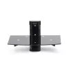 StarTech.com Floating Wall-Mounted AV Shelf, Adjustable Height Shelf For Under TV, Organize A/V Equipment On Black Tempered Glass Shelf