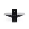 StarTech.com Floating Wall-Mounted AV Shelf, Adjustable Height Shelf For Under TV, Organize A/V Equipment On Black Tempered Glass Shelf
