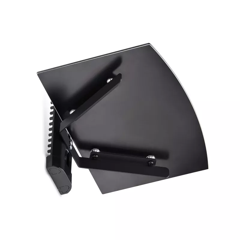 StarTech.com Floating Wall-Mounted AV Shelf, Adjustable Height Shelf For Under TV, Organize A/V Equipment On Black Tempered Glass Shelf